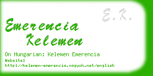 emerencia kelemen business card